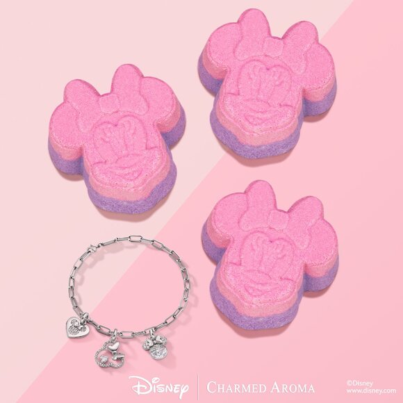Disney Minnie Mouse Bath Bomb Gift Set and Charm Bracelet - Charmed Aroma - Picture 2 of 5
